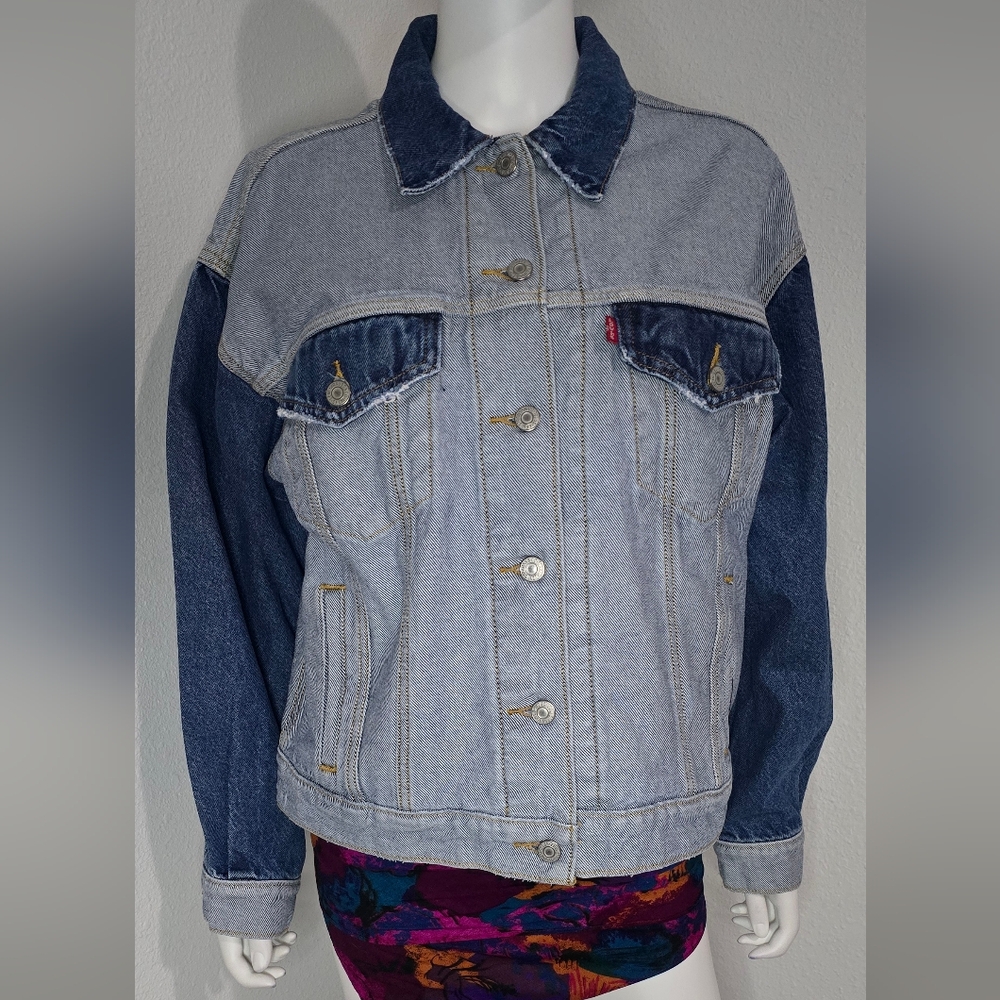 Denim Two-Tone Jacket - Picture 2 of 9